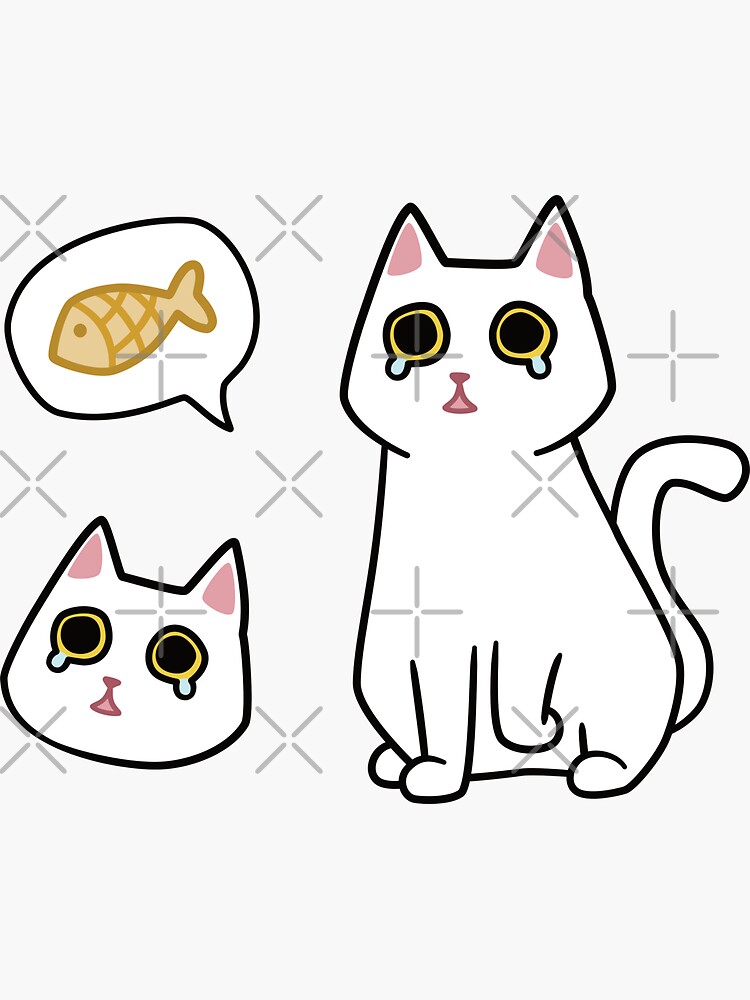 Thumbnail 3 of 3, Sticker, Always Hungry Kitty designed and sold by ElectricFangs.