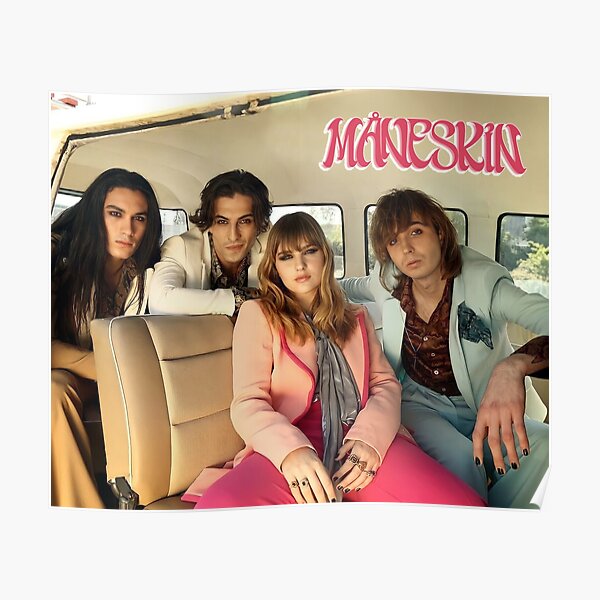 Maneskin band in the car poster Måneskin Poster