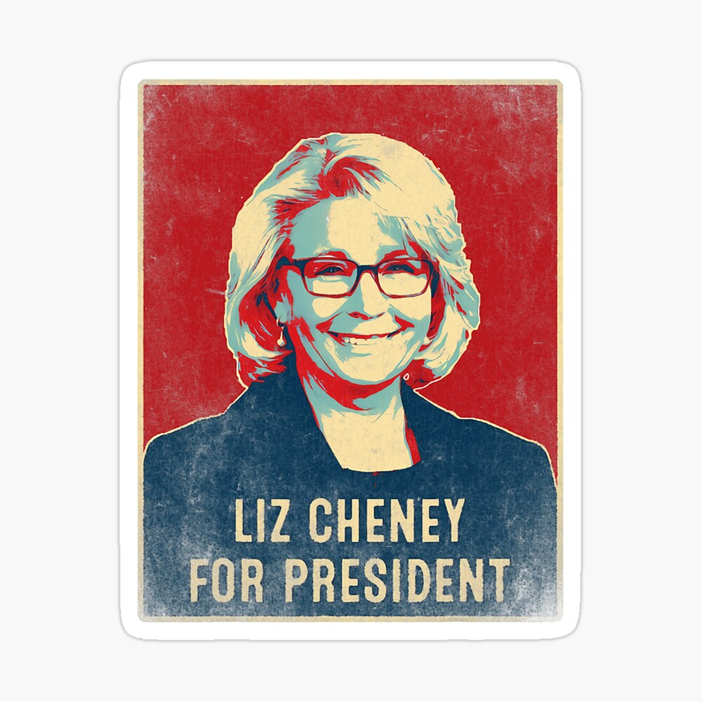LIZ CHENEY-PRESIDENT 2024-BIG BUMPER STICKERS-11"x2.75-TUF WEATHERPRUF POLYESTER 