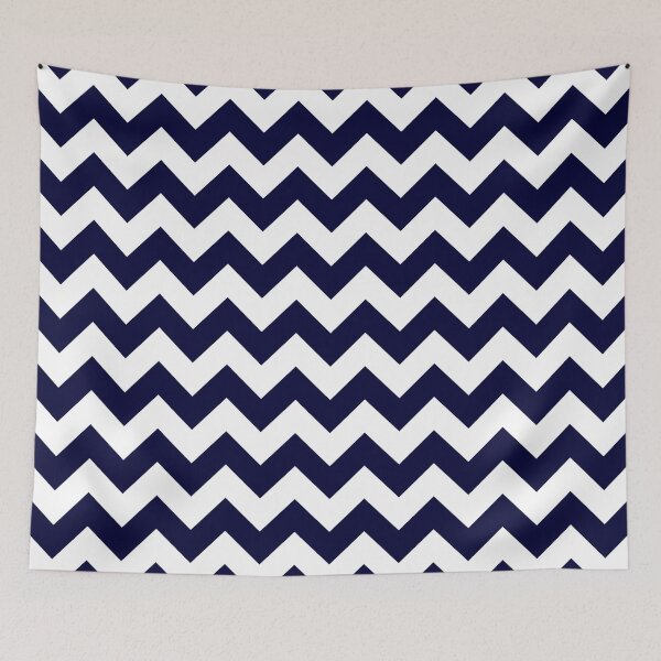 Item preview, Navy Blue And White Wide Chevron Stripes designed and sold by rewstudio.