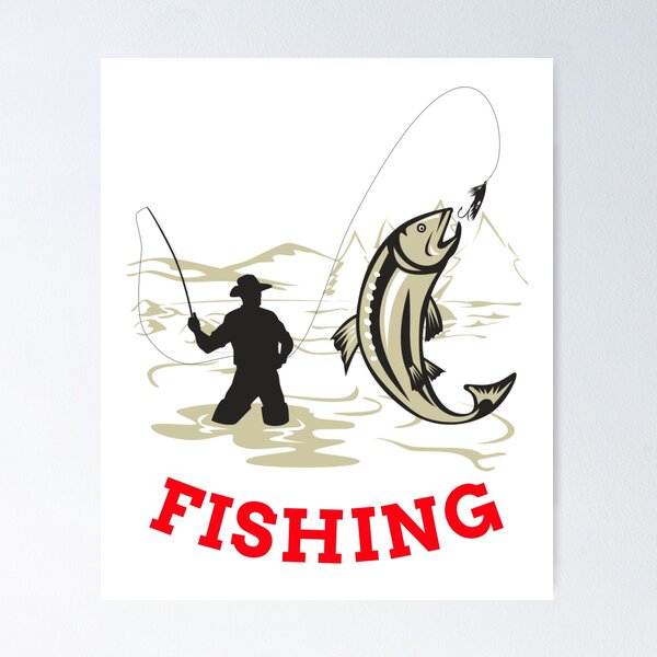 Póster for Sale con la obra «DTF Down To Fishing Humor para adultos  Pescador divertido Caña de pescar» de ScottSlade