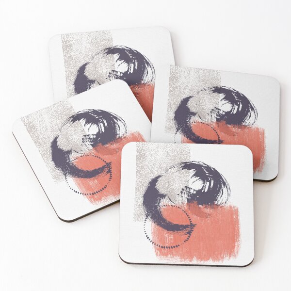 Item preview, 103-6, Coral Indigo Grey, Watercolor Brush Strokes, designed and sold by TanyDi.