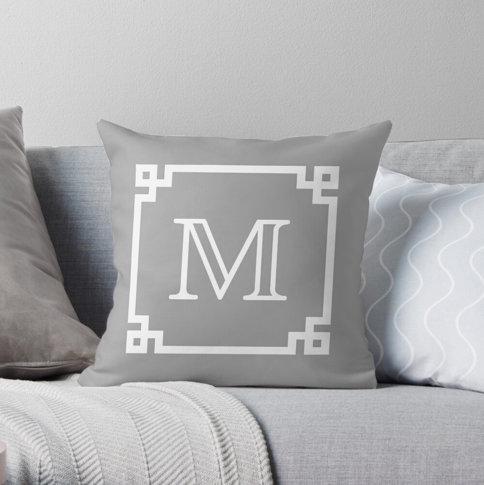 Personalized Pillow Monogram Elegant Alphabet Pillow 40x40 