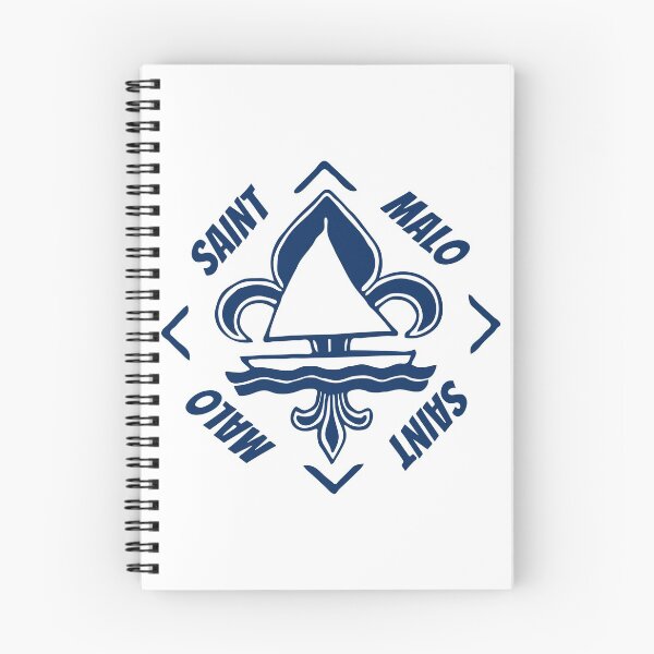 Item preview, Saint Malo in Britanny Bretagne France - Navy Blue Vintage Sailor Logo - Sailing Boat with Heraldic Lily designed and sold by Vintage-TM.