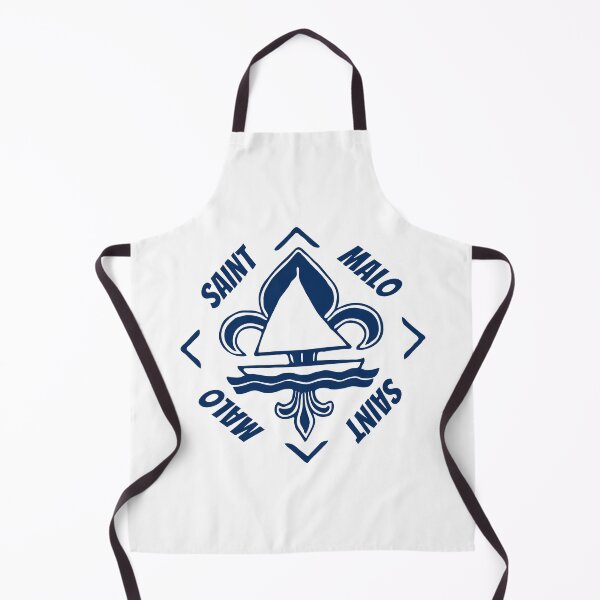 Item preview, Saint Malo in Britanny Bretagne France - Navy Blue Vintage Sailor Logo - Sailing Boat with Heraldic Lily designed and sold by Vintage-TM.