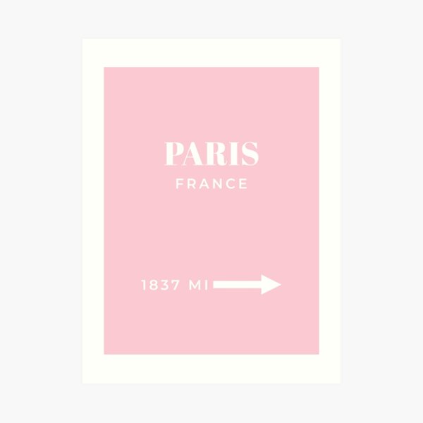"Paris Print Pink Paris Wall Art Skyline Paris Poster Fashion Poster