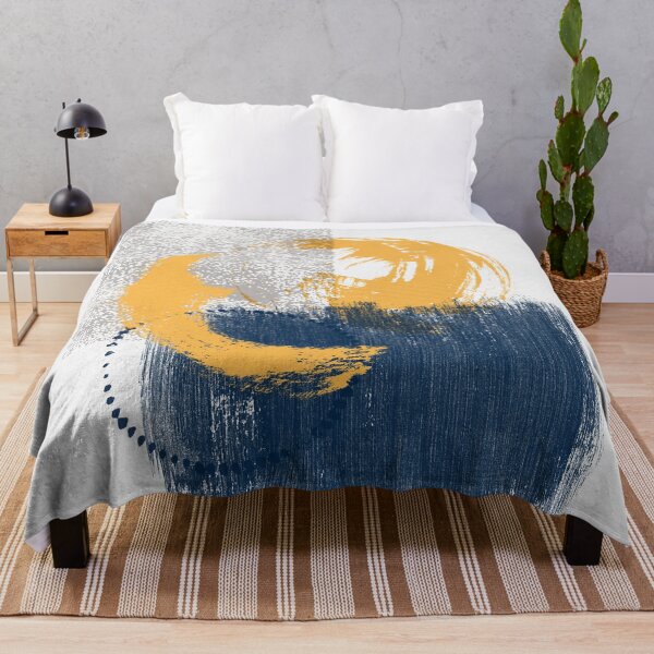 Item preview, 103-9R, Mustard Dark blue Grey, Watercolor Brush Strokes, designed and sold by TanyDi.