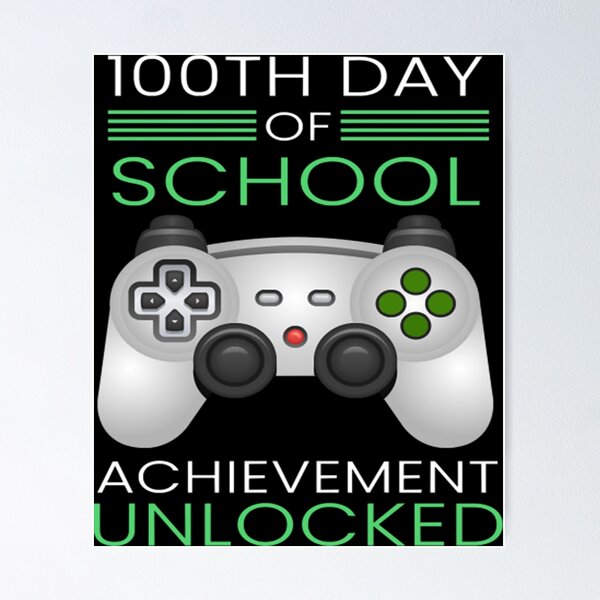Item preview, 100th Day Of Game T-ShirtTeacher 100th Day Of School Achievement Unlock 100 Days  designed and sold by Xemexiscatme.