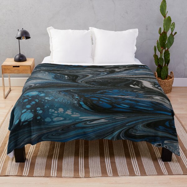Item preview, Blue Black Marble Abstract Art designed and sold by BEyourself be.