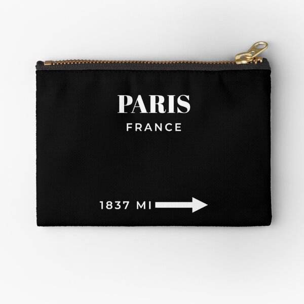 Paris Print Paris Wall Art Skyline Paris Poster Fashion Poster Black And White Wall Art Decor Vintage Fashion Print Eiffel Tower Modern Zipper Pouch