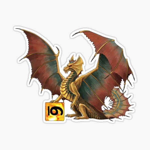 D&D Ancient Brass Dragon Sticker for Sale by elgraphinx