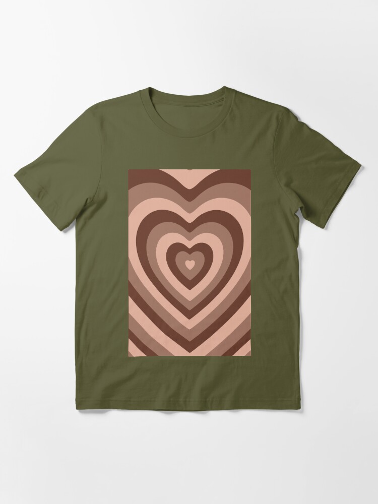 Y2K Shirt Y2K Top Retro Shirt Brown Hearts Aesthetic Preppy Shirt