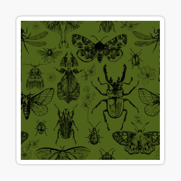 Item preview, Insect pattern. Grass Green. designed and sold by NhfOriginals.