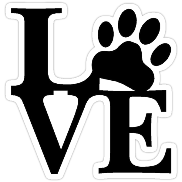 Download "LOVE DOG PAW" Stickers by Tony Bazidlo | Redbubble