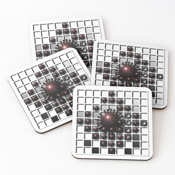 Item preview, Grid, squares, corona, sphere, (332) (black, white,) decorative, digital, colorful, abstract, designed and sold by Paszkan.