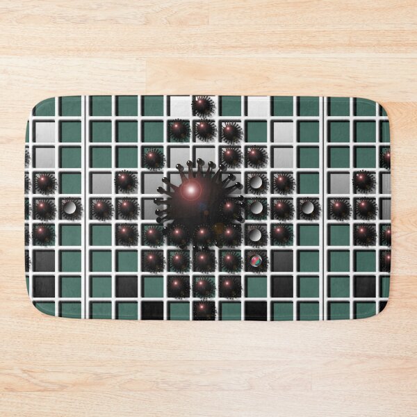 Item preview, Grid, squares, corona, sphere, (332) (black, white,) decorative, digital, colorful, abstract, designed and sold by Paszkan.
