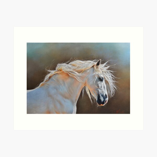 Dapple-grey Spanish horse - portrait in motion, Posters, Art Prints, Wall  Murals