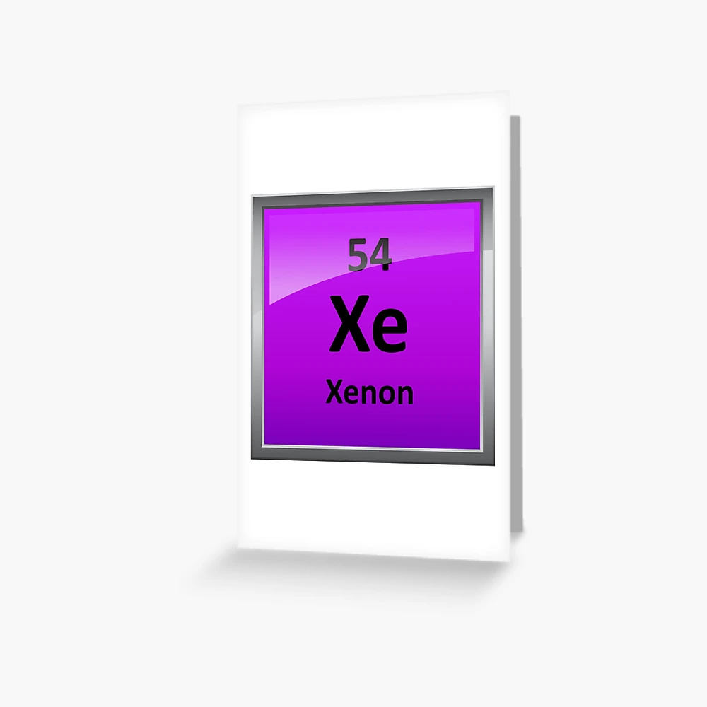 Xenon Periodic Table Element Symbol Greeting Card for Sale by sciencenotes