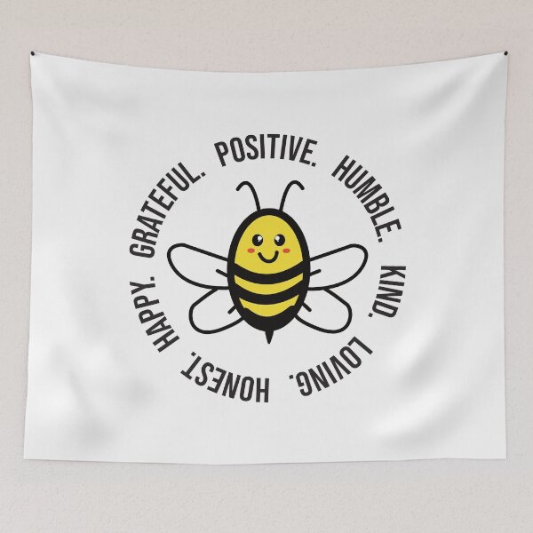 Item preview, Bee Positive. Bee Happy. | Bees puns designed and sold by Petra Becker.