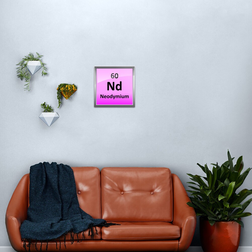 Neodymium Periodic Table Element Symbol Metal Print By Sciencenotes Redbubble