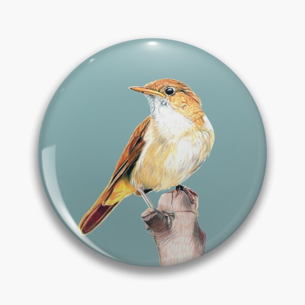 Item preview, Nightingale Songbird on blue designed and sold by IslesArt.