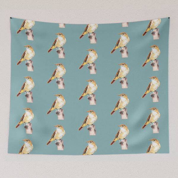 Item preview, Nightingale Songbird on blue designed and sold by IslesArt.