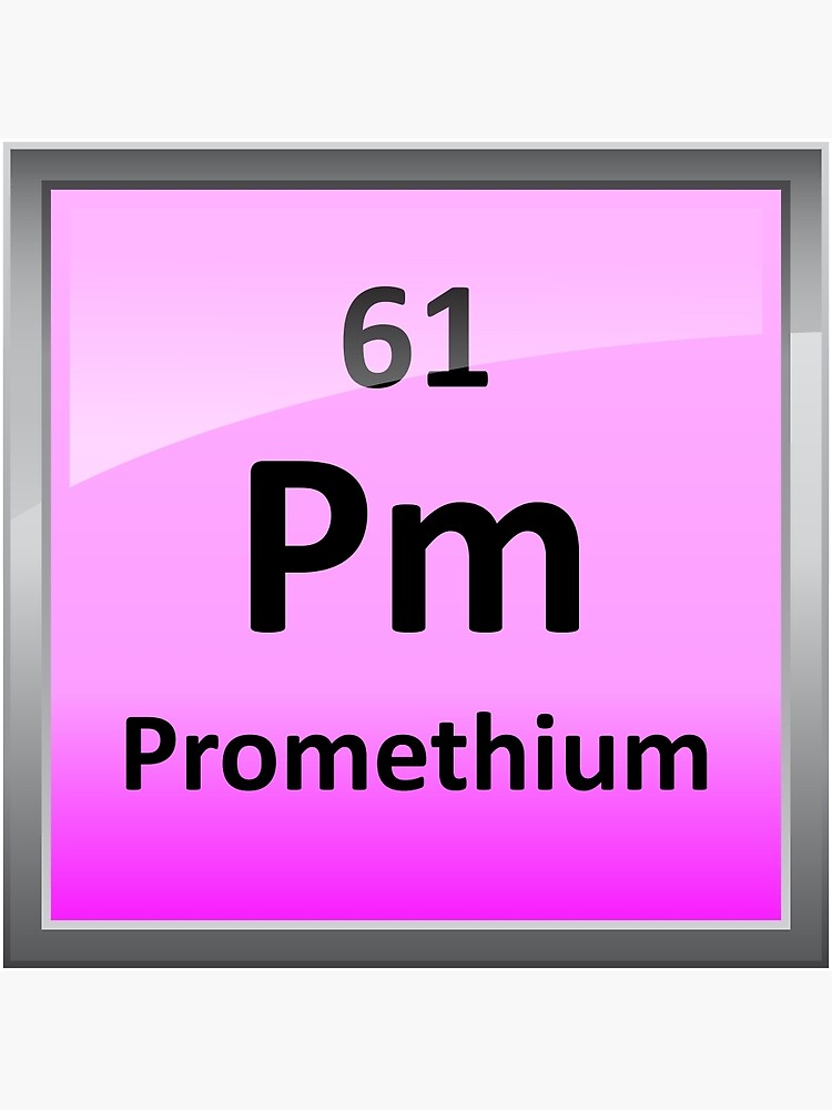 promethium periodic table element symbol framed art