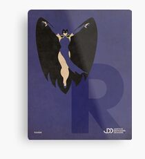 Raven - Superhero Minimalist Alphabet Print Art Metal Print