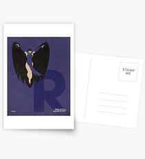 Raven - Superhero Minimalist Alphabet Print Art Postcards
