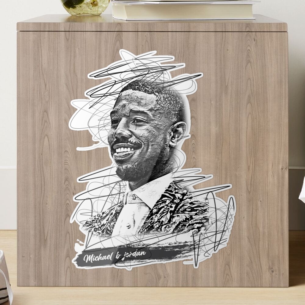 Michael b Jordan Abstract Sketch Art, Michael b Jordan Sticker for Sale by  graphic-genie