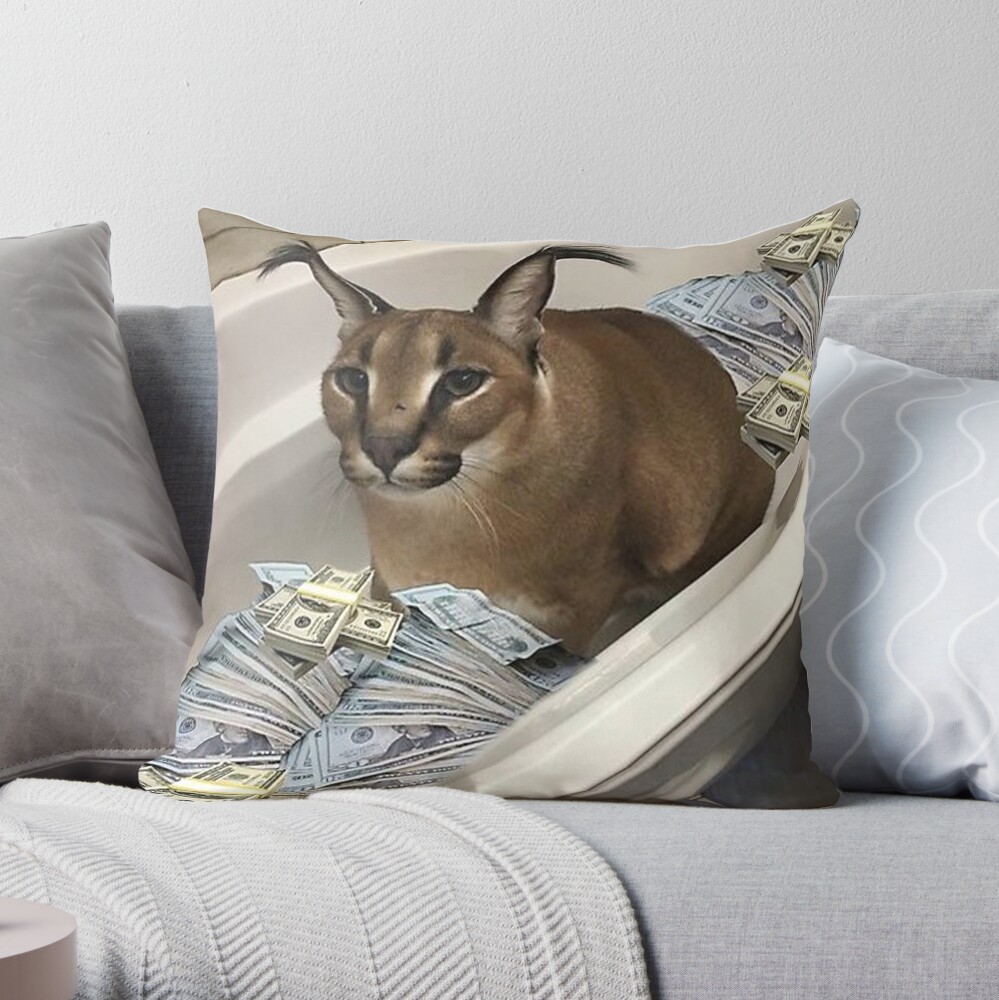 Floppa Memes Big Cat Throw Pillow, 18x18, Multicolor : Home &  Kitchen