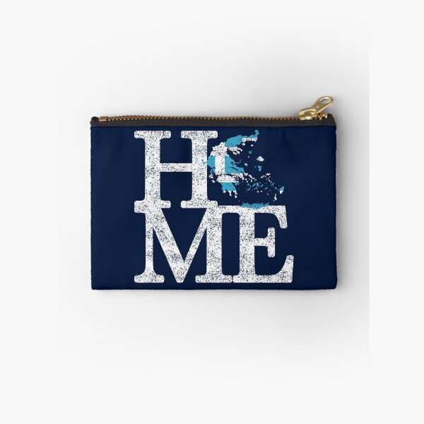 Item preview, "HOME" Distressed Typography with the map of Greece and the Greek Flag designed and sold by Happy Puppy Print On Demand.