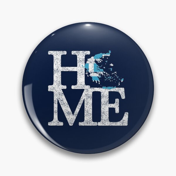 Item preview, "HOME" Distressed Typography with the map of Greece and the Greek Flag designed and sold by Happy Puppy Print On Demand.