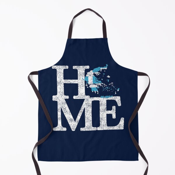 Item preview, "HOME" Distressed Typography with the map of Greece and the Greek Flag designed and sold by Happy Puppy Print On Demand.