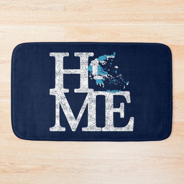 Item preview, "HOME" Distressed Typography with the map of Greece and the Greek Flag designed and sold by Happy Puppy Print On Demand.