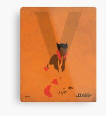 Vixen - Superhero Minimalist Alphabet Print Art Metal Print