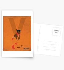 Vixen - Superhero Minimalist Alphabet Print Art Postcards