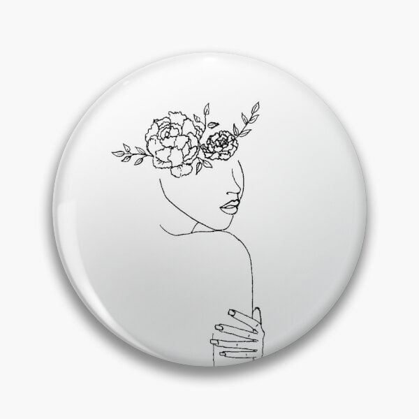 Aperçu de l'œuvre Fille d'art floral mignon ligne minimaliste créée et vendue par Tauruseagull.