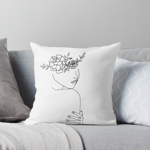 Artikelvorschau, Floral süßes minimalistisches Strichzeichnungsmädchen entworfen und verkauft von Tauruseagull.