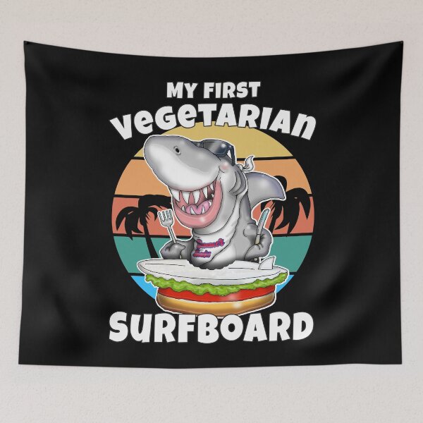 Item preview, My First Surfboard Funny Vegetarian Summer Surf designed and sold by Status71.
