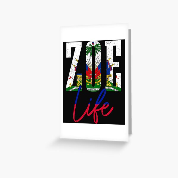 "Haiti Flag Zoe Haitian Life Pride Vintage Haiti " Greeting Card for