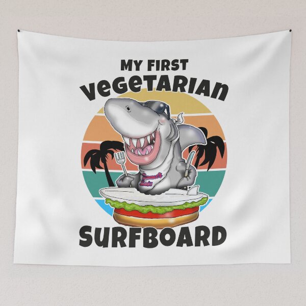 Item preview, My First Surfboard Funny Vegetarian Summer Surf designed and sold by Status71.