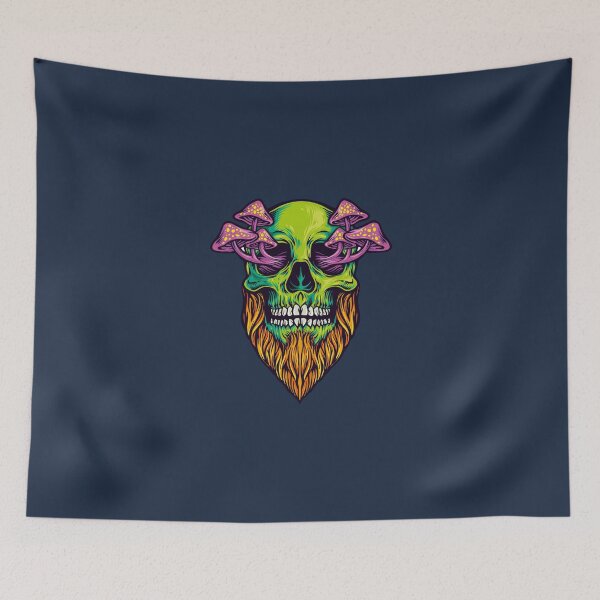 Item preview, Green skull with mushrooms designed and sold by WildOverload.
