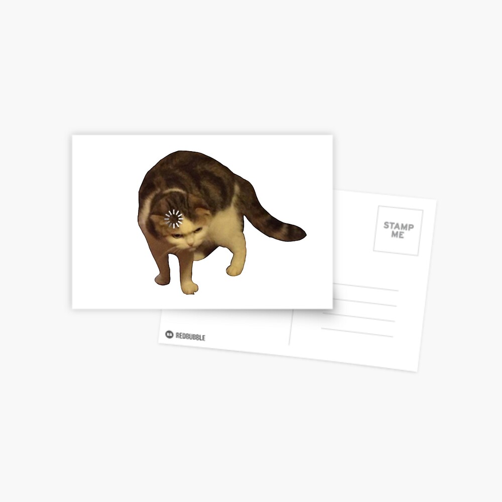 Cat loading icon meme Postcard for Sale by Goath