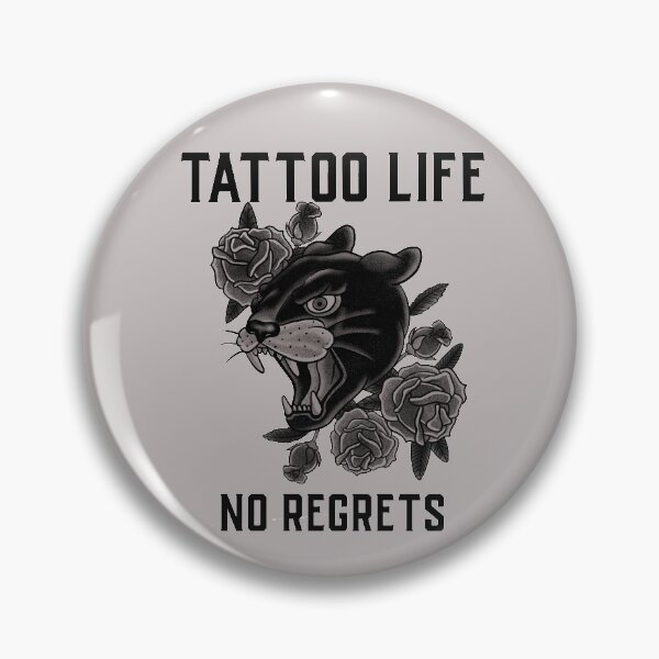 Item preview, Tattoo Life, No Regrets, Panther, Rose Tattoo Design designed and sold by Proverbial Wisdom Design.