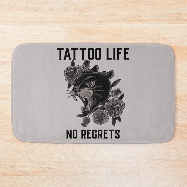 Item preview, Tattoo Life, No Regrets, Panther, Rose Tattoo Design designed and sold by Proverbial Wisdom Design.