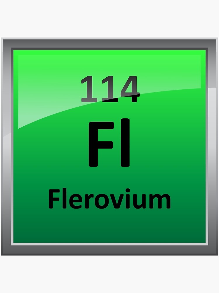 flerovium periodic table element symbol metal print by sciencenotes