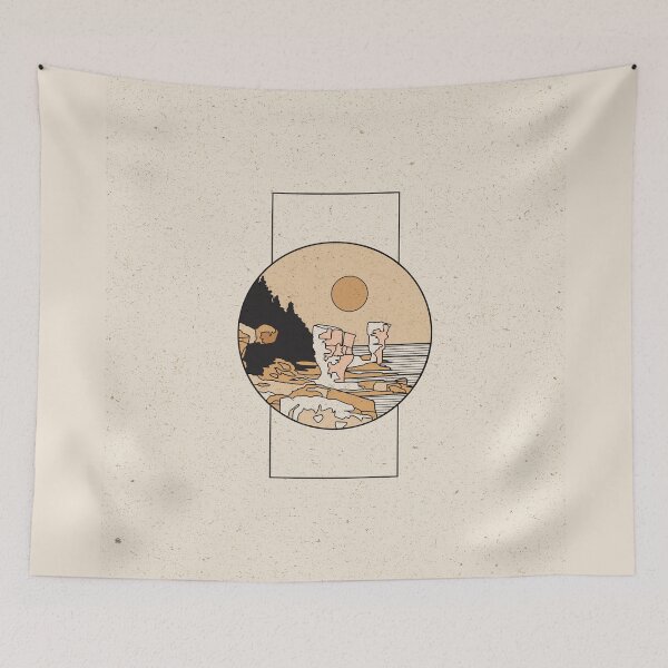 Item preview, Flowerpot Island Landscape Line Art designed and sold by VivtheFish.
