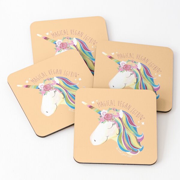 Item preview, Magical Vegan LGTBIQ+ Unicorn designed and sold by hearteyedartist.