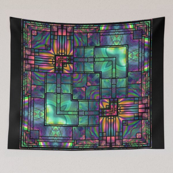 Item preview, Rainbow Psychedelic Stained Glass  designed and sold by MidnightRain.